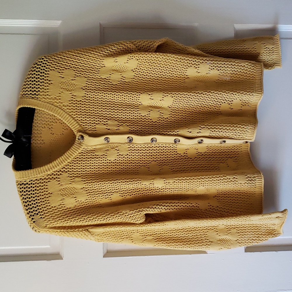 Madewell crotched flower sweater cardigan